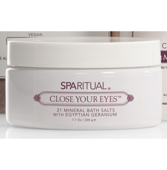 Sale da bagno Close Your Eyes gr. 218 - Zanni Podospecial: Olio essenziale di geranio egiziano, colorato con barbabietola rossa.