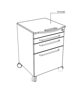 Mobile Top 200: Modulo montato su ruote con 6 cassetti e lampada battericida - Zanni Podospecial