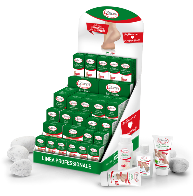 Espositore Creme Piedi Zanni: Trattamenti Professionali per Podologi